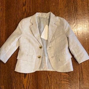 Janie & Jack grey linen blazer 12-18m NWT